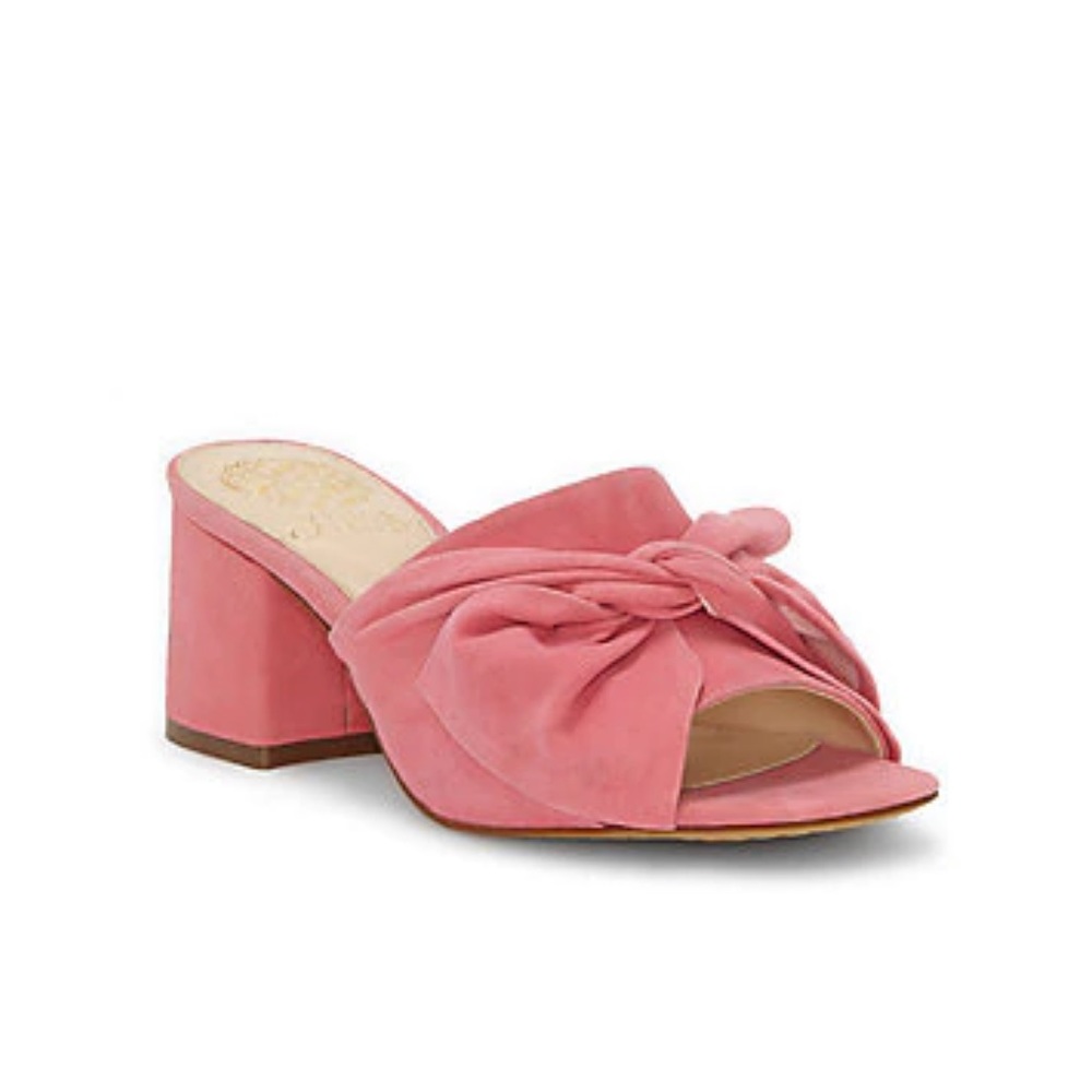 Vince Camuto Suede bow slip on heels